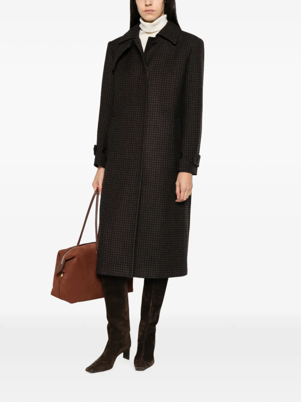 Tagliatore Bethany jas met pied-de-poule-patroon Bruin