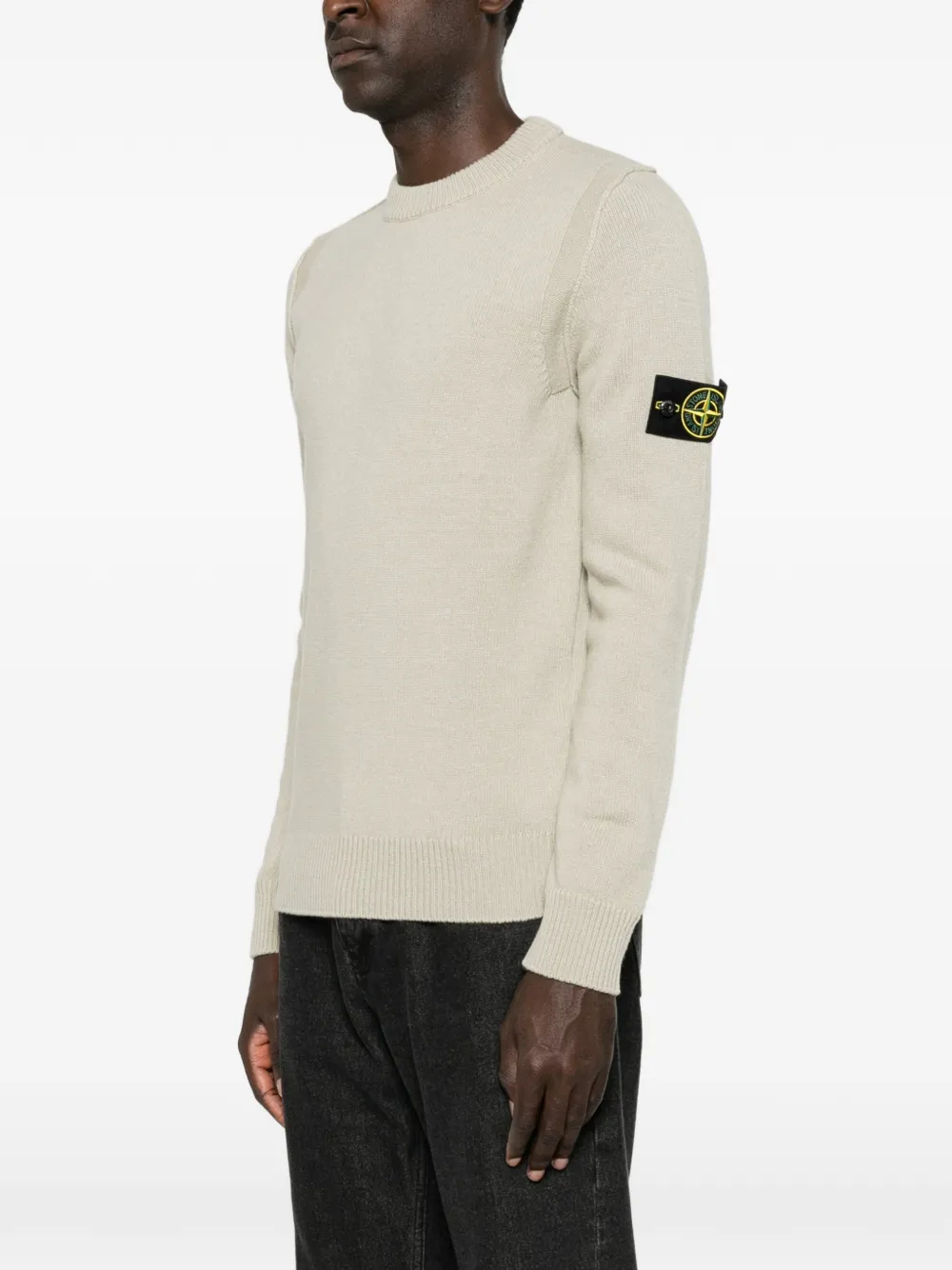 Stone Island 5100072 lamswollen trui Beige
