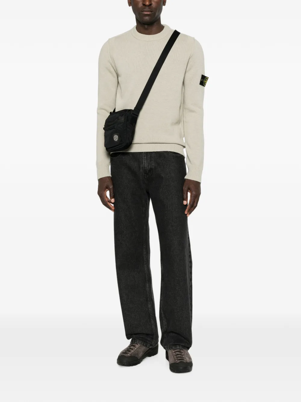 Stone Island 5100072 lamswollen trui Beige