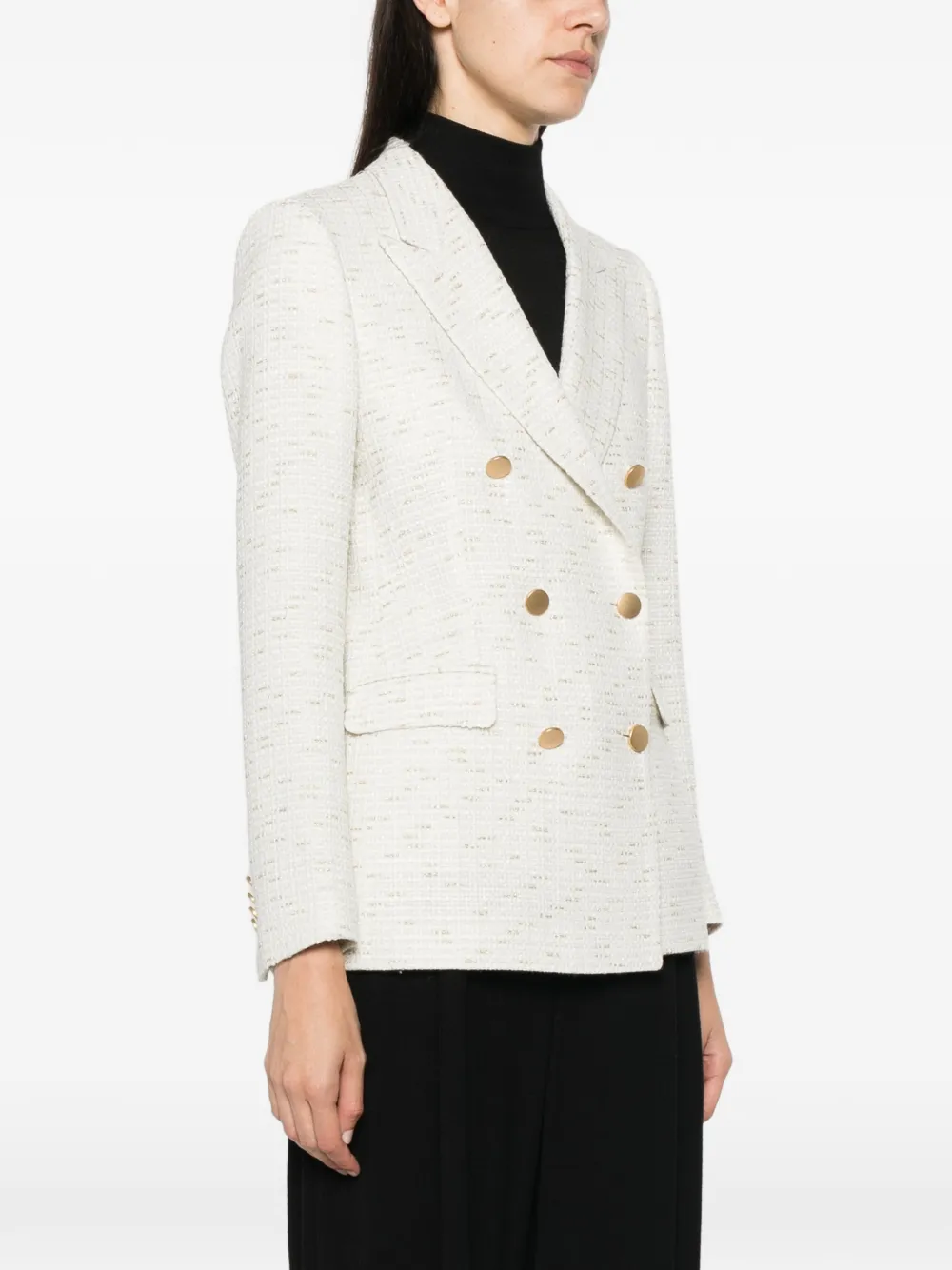 Tagliatore double-breasted tweed jacket Wit