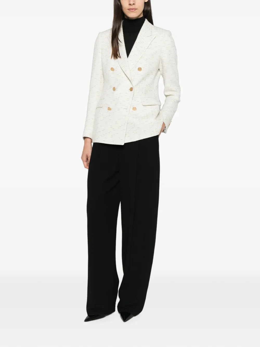 Tagliatore double-breasted tweed jacket Wit