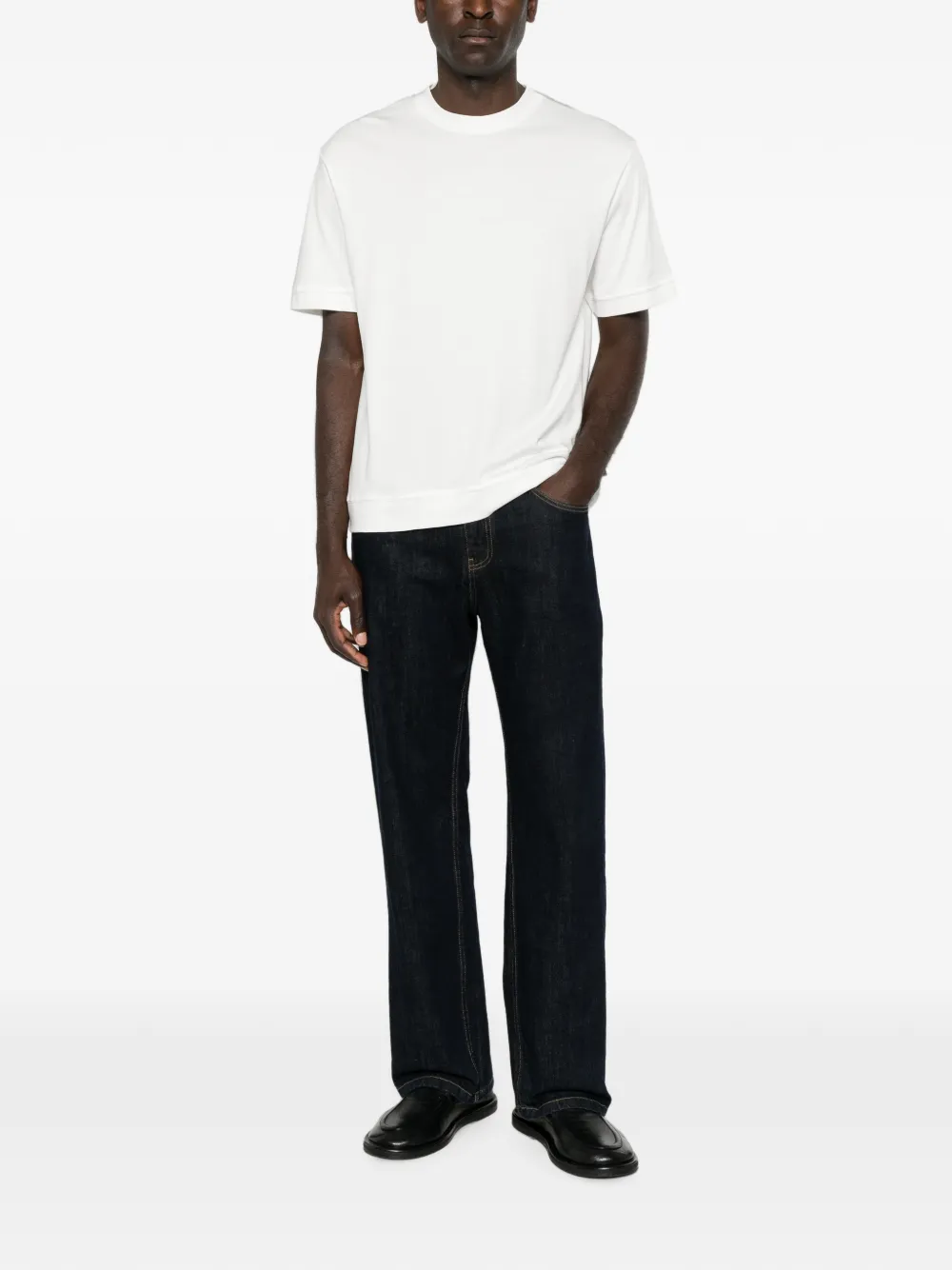 Paolo Pecora T-shirt met geribbelde afwerking Wit