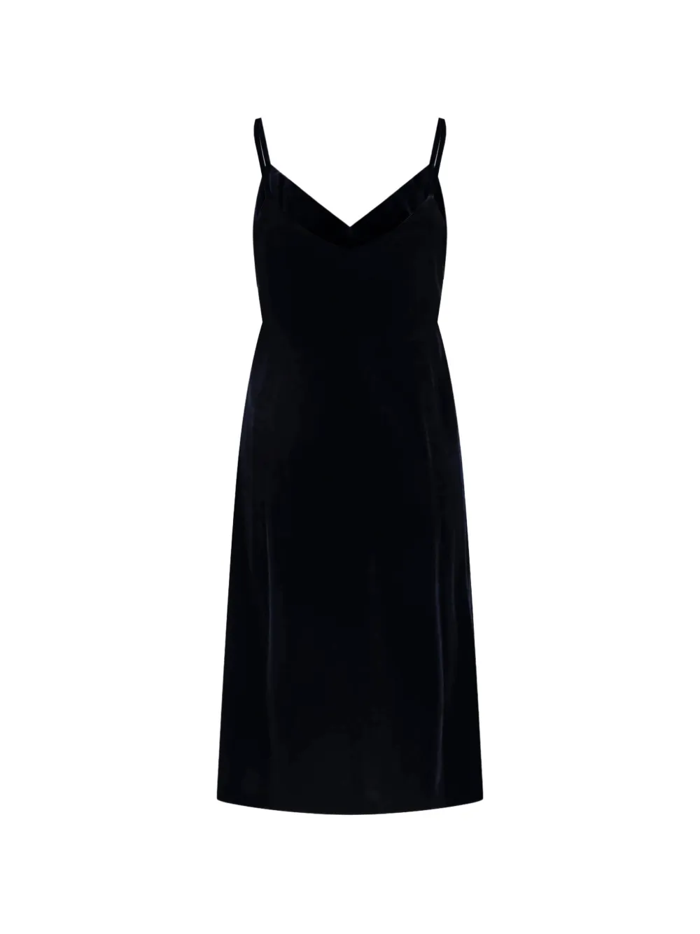 ASPESI Fluwelen midi-jurk met spaghettibandjes Blauw