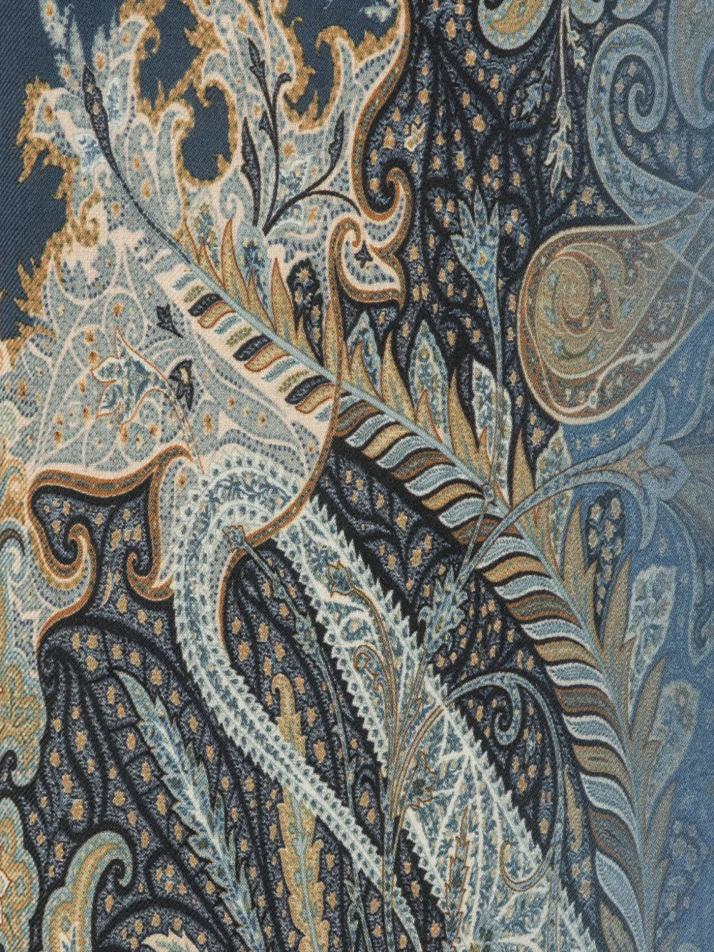 ETRO Sjaal met paisley-print en gerafelde rand Blauw