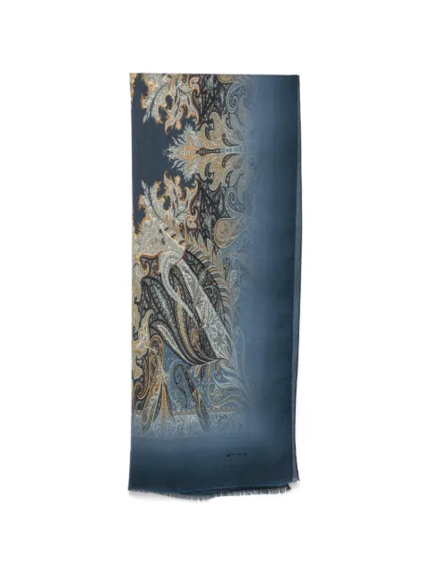 ETRO Paisley-print frayed-edge scarf
