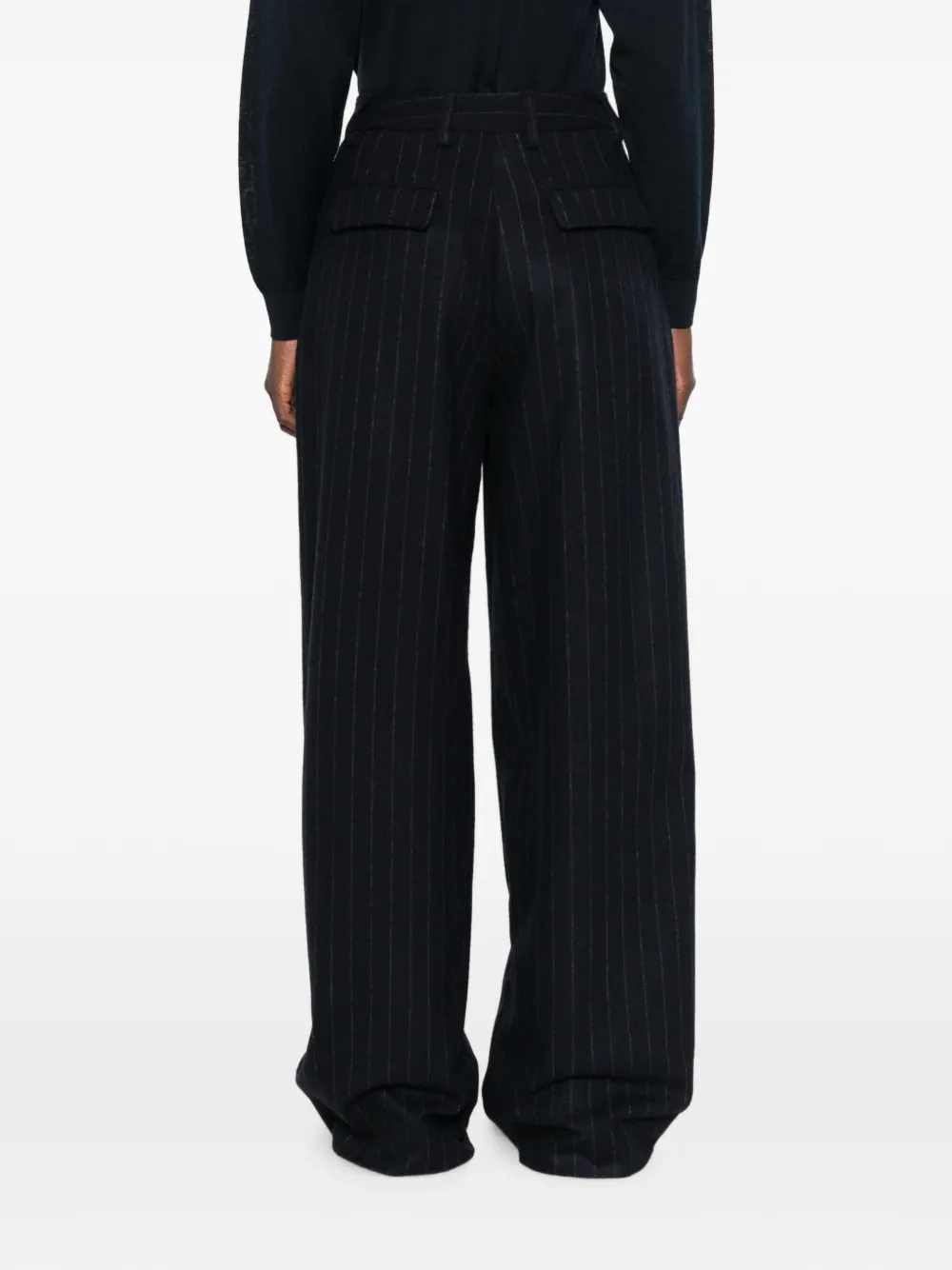 THELATEST E-Alex broek met krijtstreep Blauw