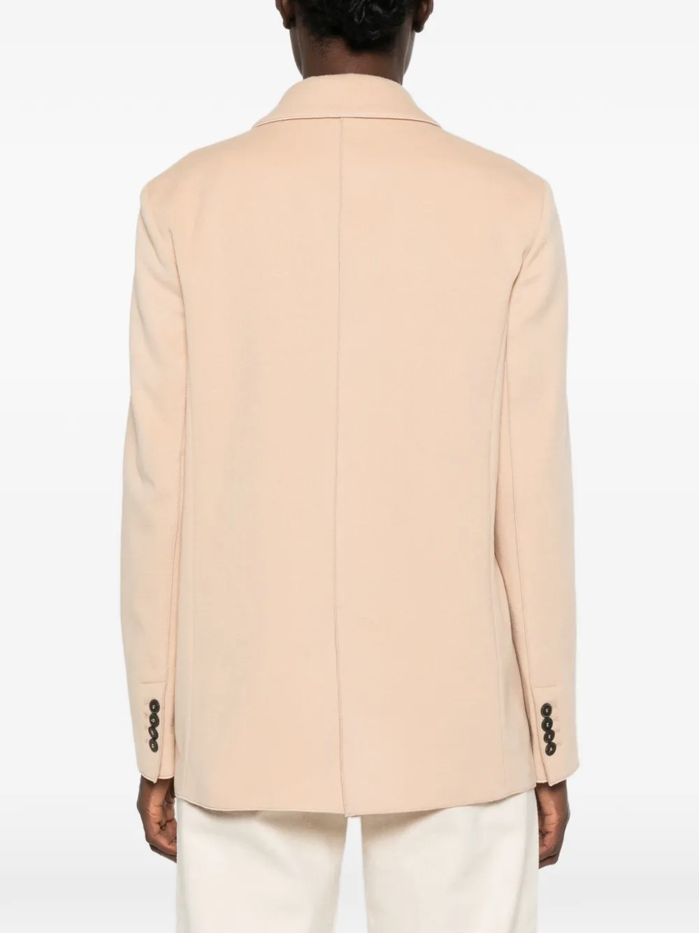 Forte Blazer met enkele rij knopen en puntige revers Beige