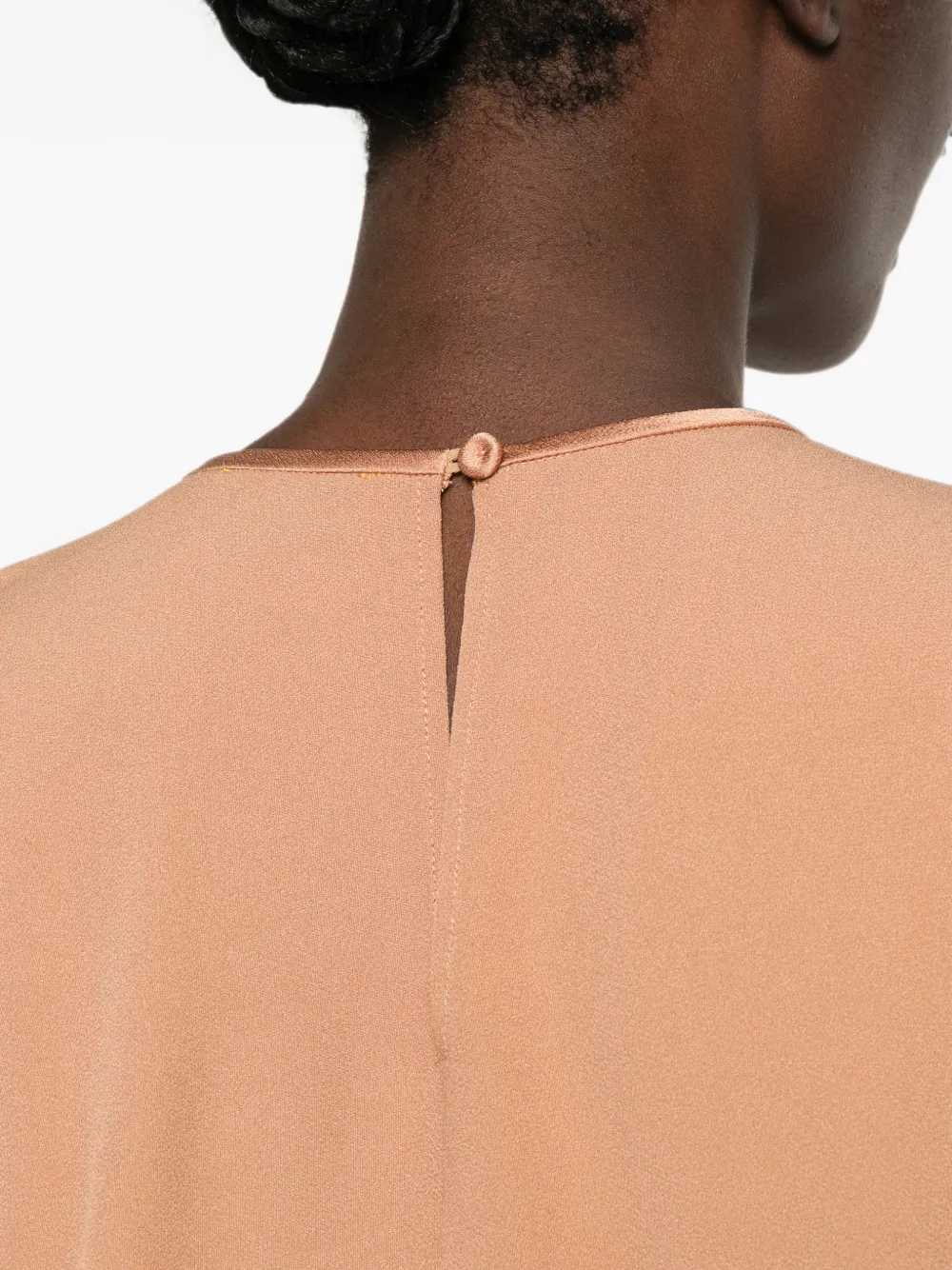 Forte Blouse met lange mouwen en satijnen manchetten Bruin