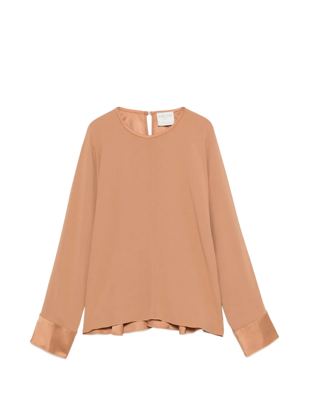 Forte Forte satin-cuff long-sleeve blouse - Marrone