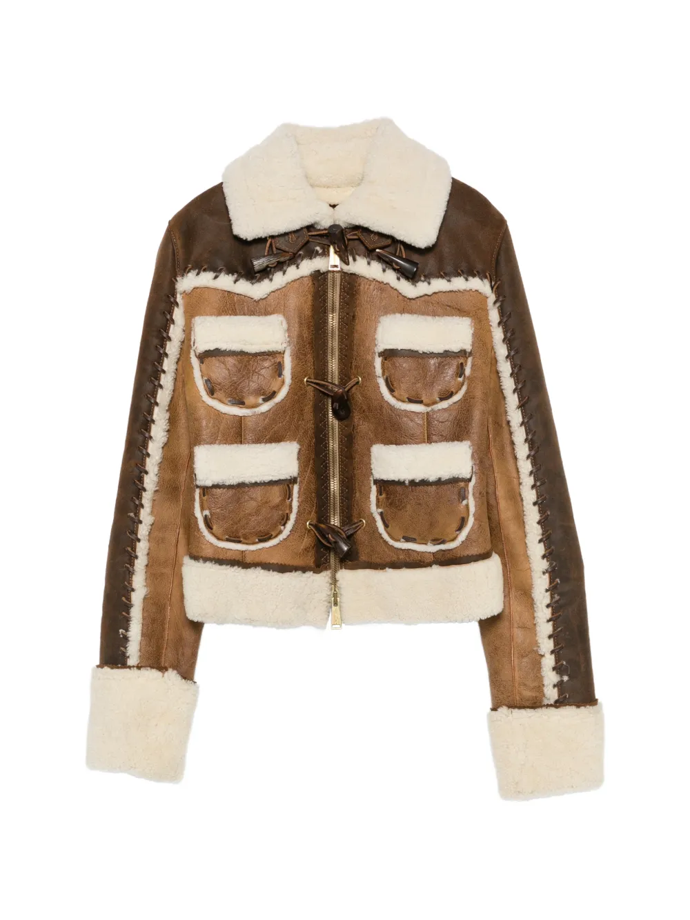 DSQUARED2 2000s toggle-fastening jacket - Marrone