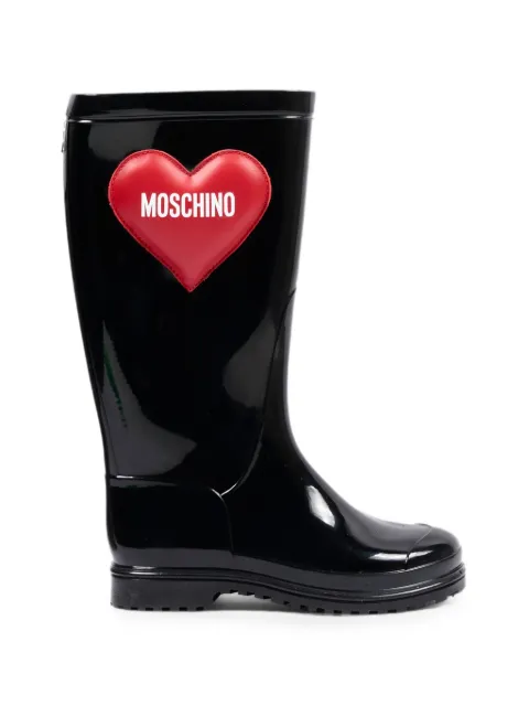 Moschino Kids heart-patch wellies boots