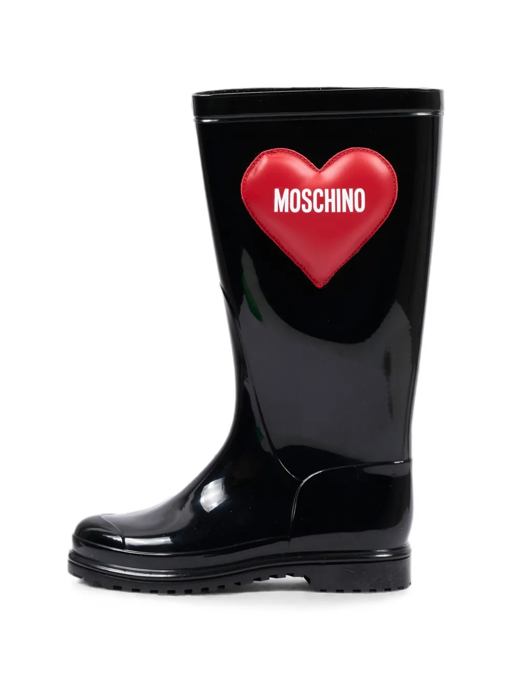 Moschino Kids heart-patch wellies boots Zwart