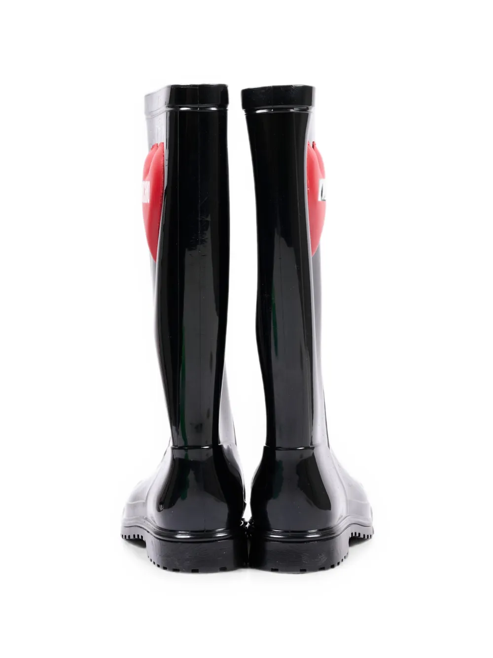 Moschino Kids heart-patch wellies boots Zwart