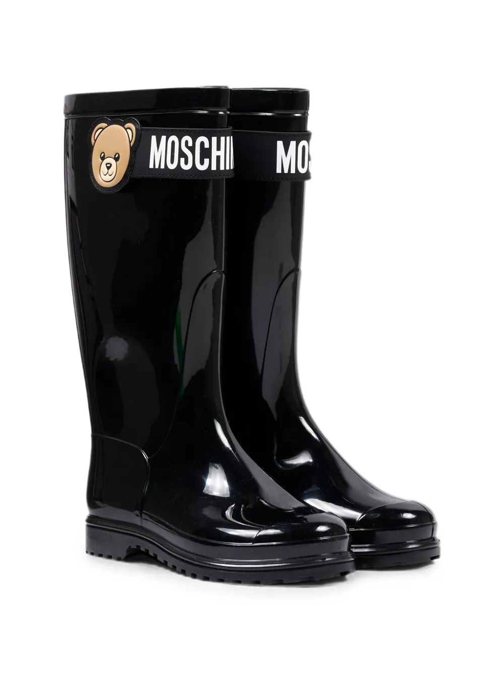 Moschino Kids Teddy Bear logo-print boots Zwart
