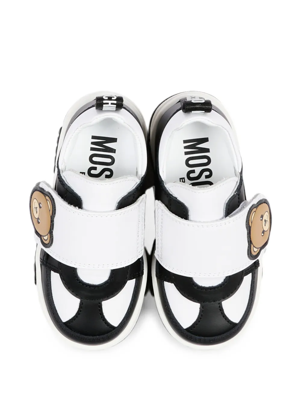 Moschino Kids Teddy Bear touch-strap sneakers Zwart