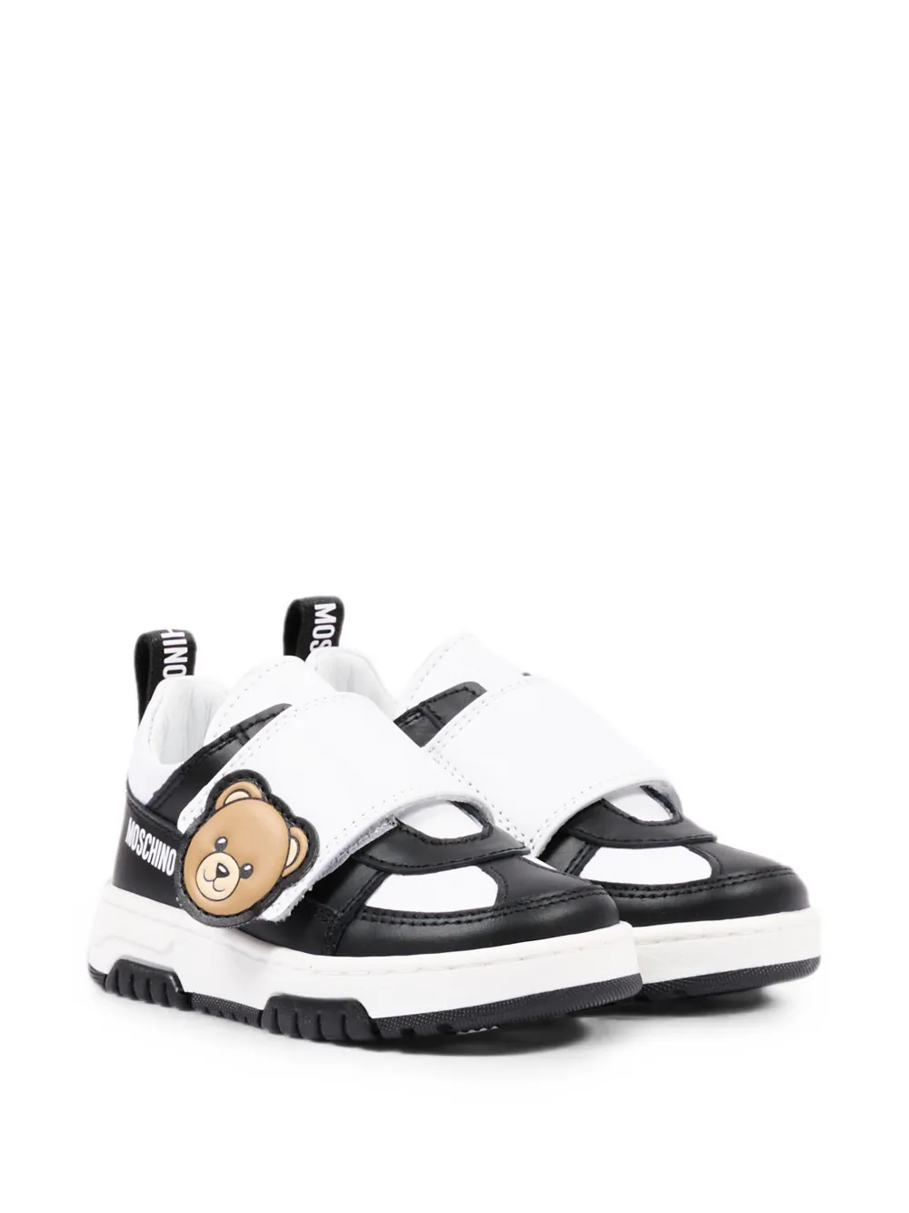 Moschino Kids Teddy Bear touch-strap sneakers Zwart