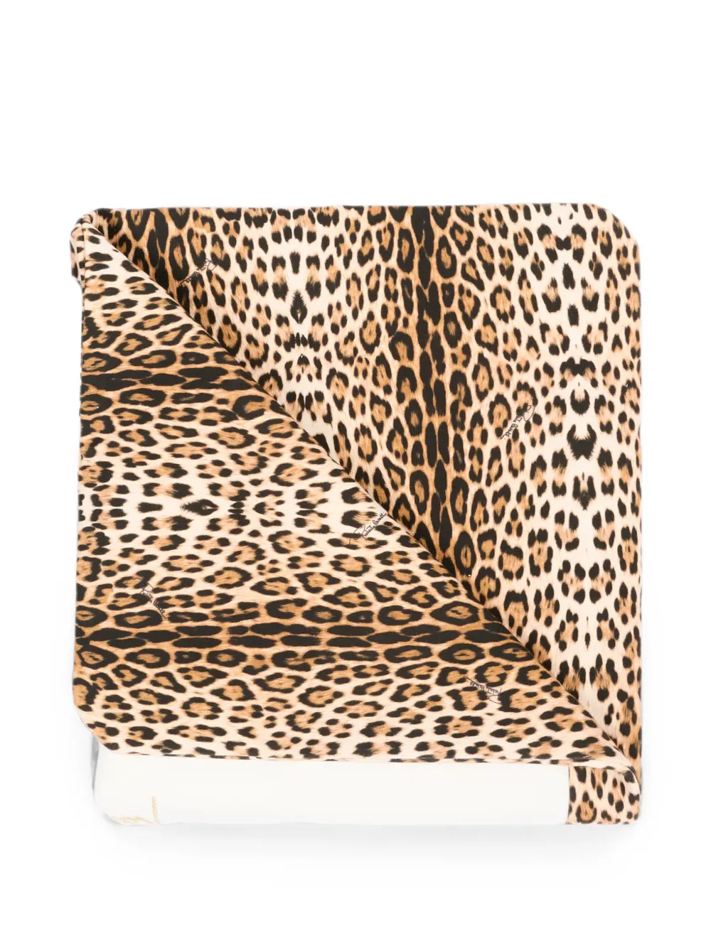 Roberto Cavalli Junior Deken met geborduurd logo en luipaard-print Beige
