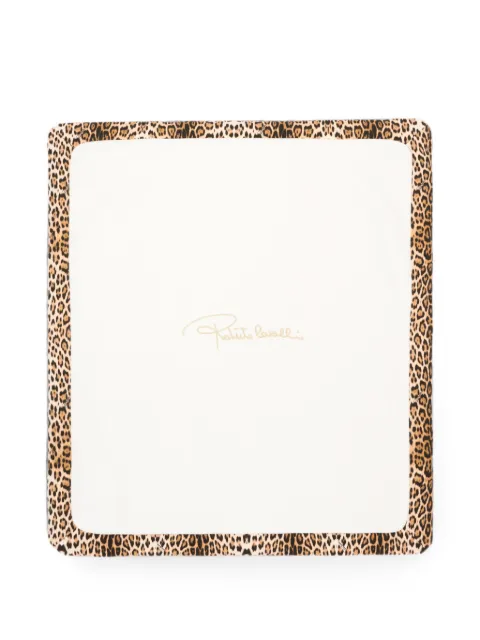 Roberto Cavalli Junior couverture à logo brodé et imprimé léopard
