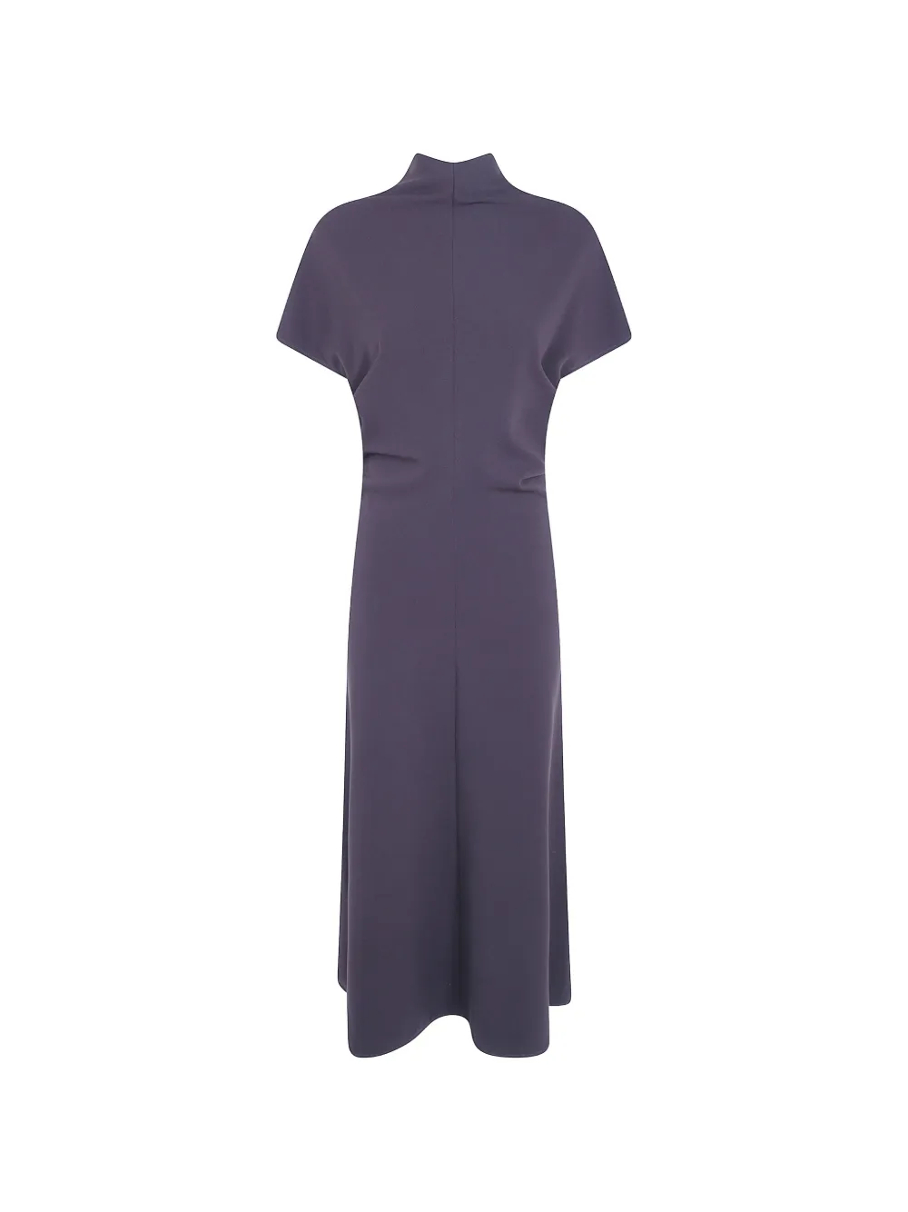 DRHOPE Gerafftes Midikleid mit Stehkragen - Violett