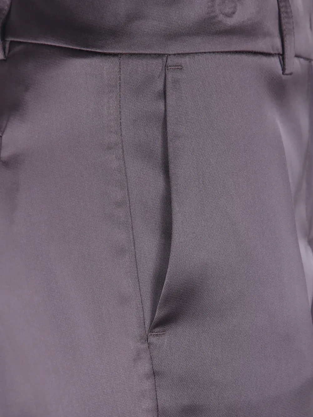 DRHOPE Pantalon met satijnen afwerking Bruin