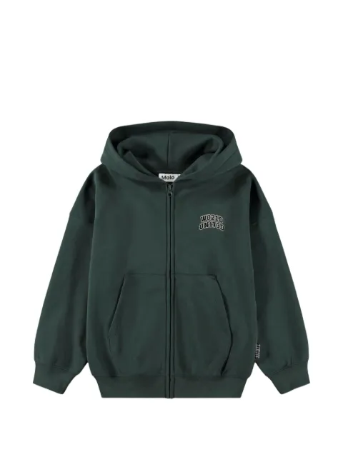 Molo logo-embroidered zip-up hoodie