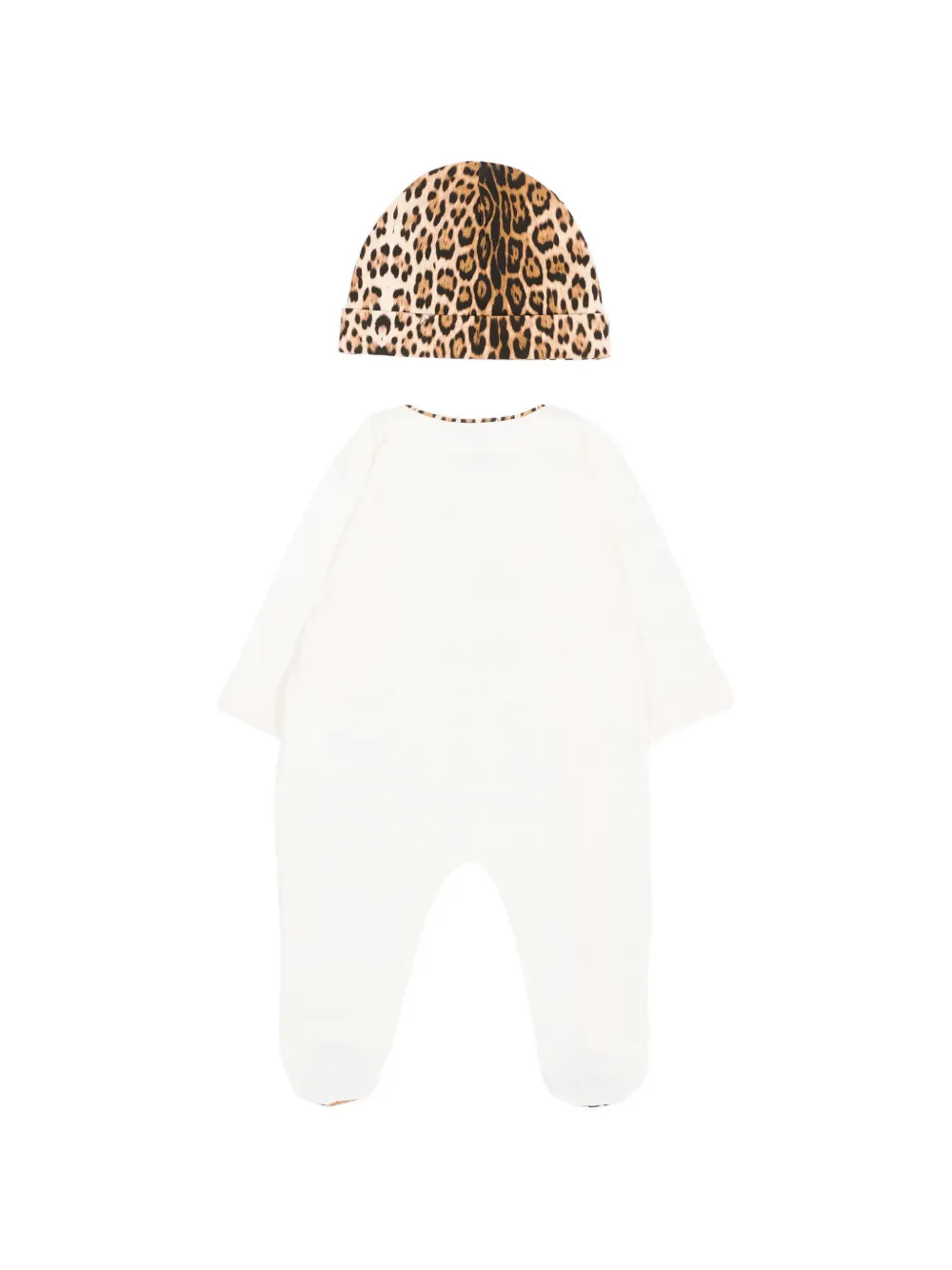 Roberto Cavalli Junior Romperset met luipaardprint en geborduurd logo Beige