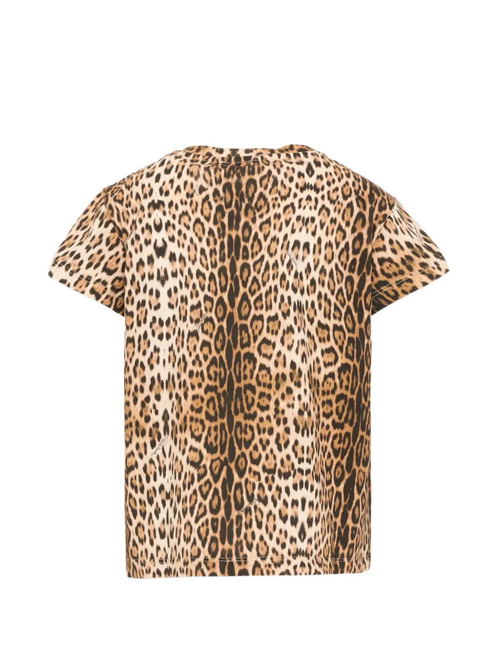 Roberto Cavalli Junior T-shirt verfraaid met pailletten en luipaard-print Beige