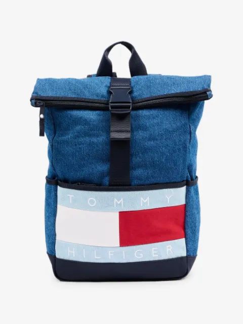 Tommy Hilfiger Junior logo-print denim backpack