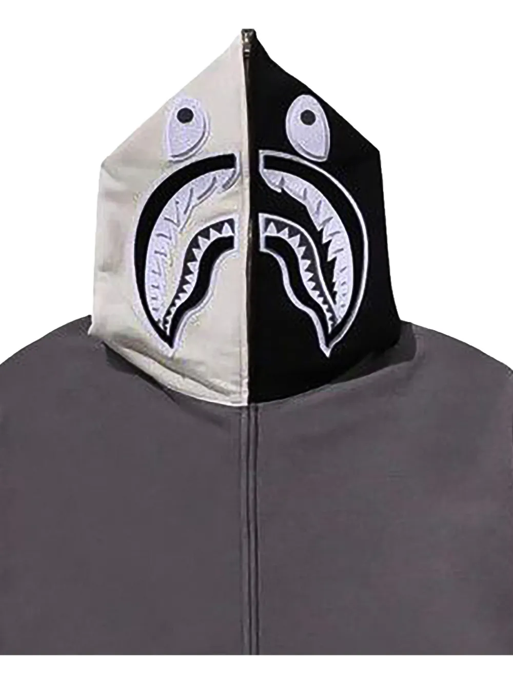 A BATHING APE Hoodie met haaienpatch Grijs