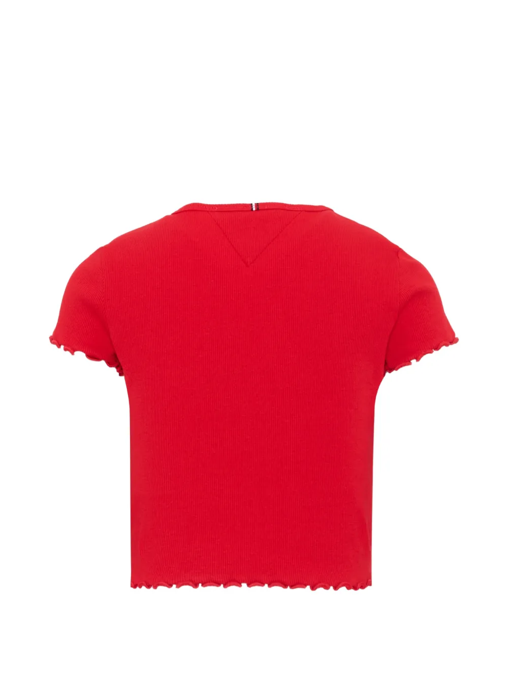 Tommy Hilfiger Junior Essential ribgebreid T-shirt met afwerking Rood