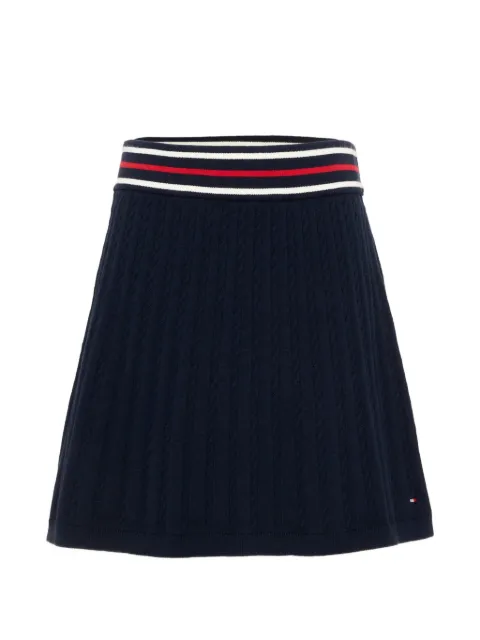 Tommy Hilfiger Junior falda acampanada de punto de ochos con rasyas en la cinturilla