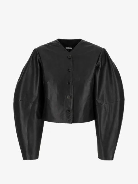 ROTATE BIRGER CHRISTENSEN puff-sleeve leather jacket
