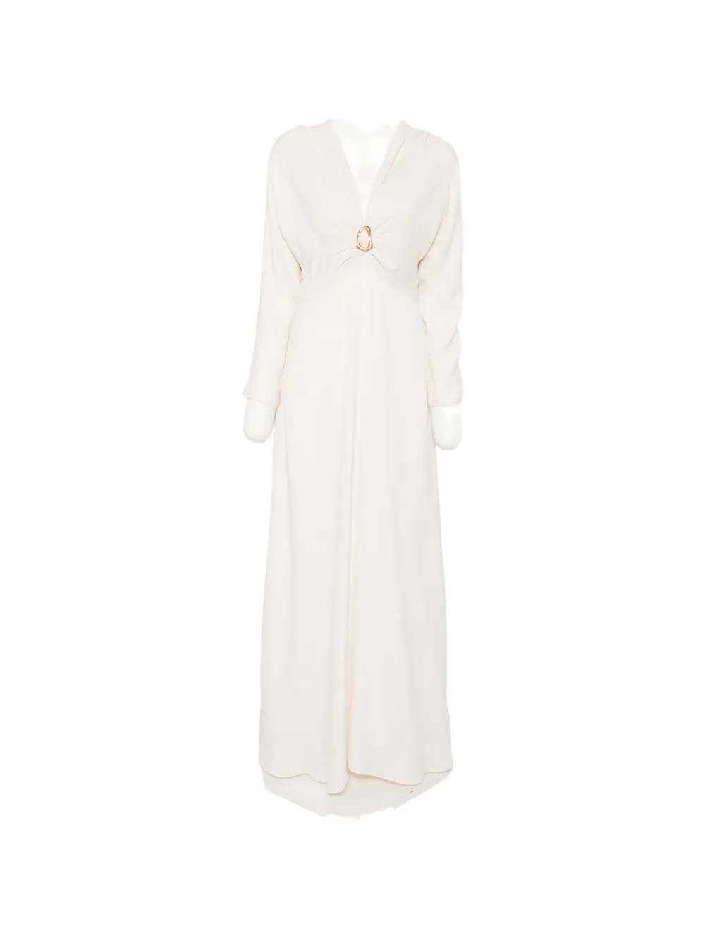 Forte Forte hammered-ring V-neck maxi dress - Neutrals