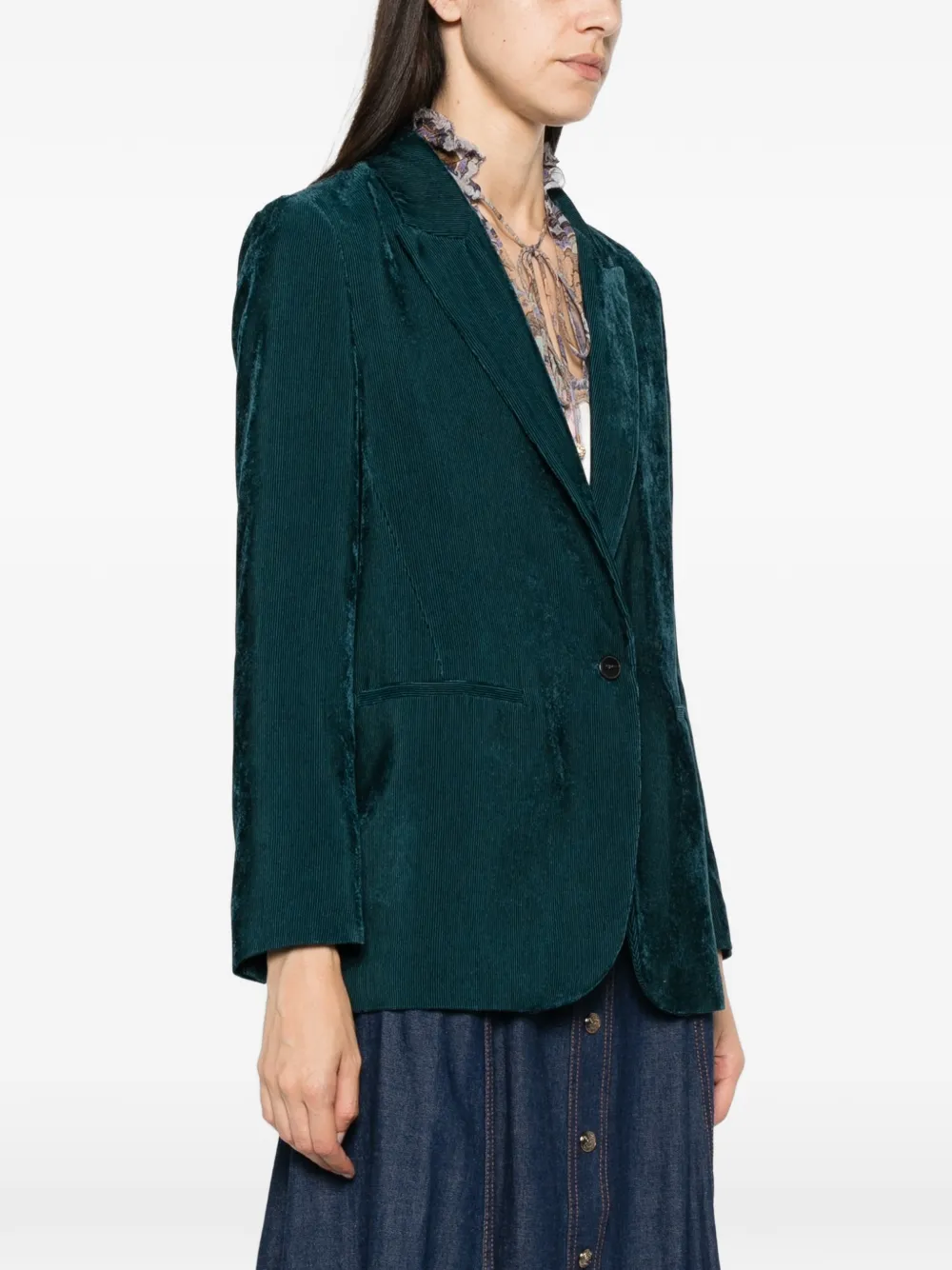 Forte Ribfluwen blazer Groen