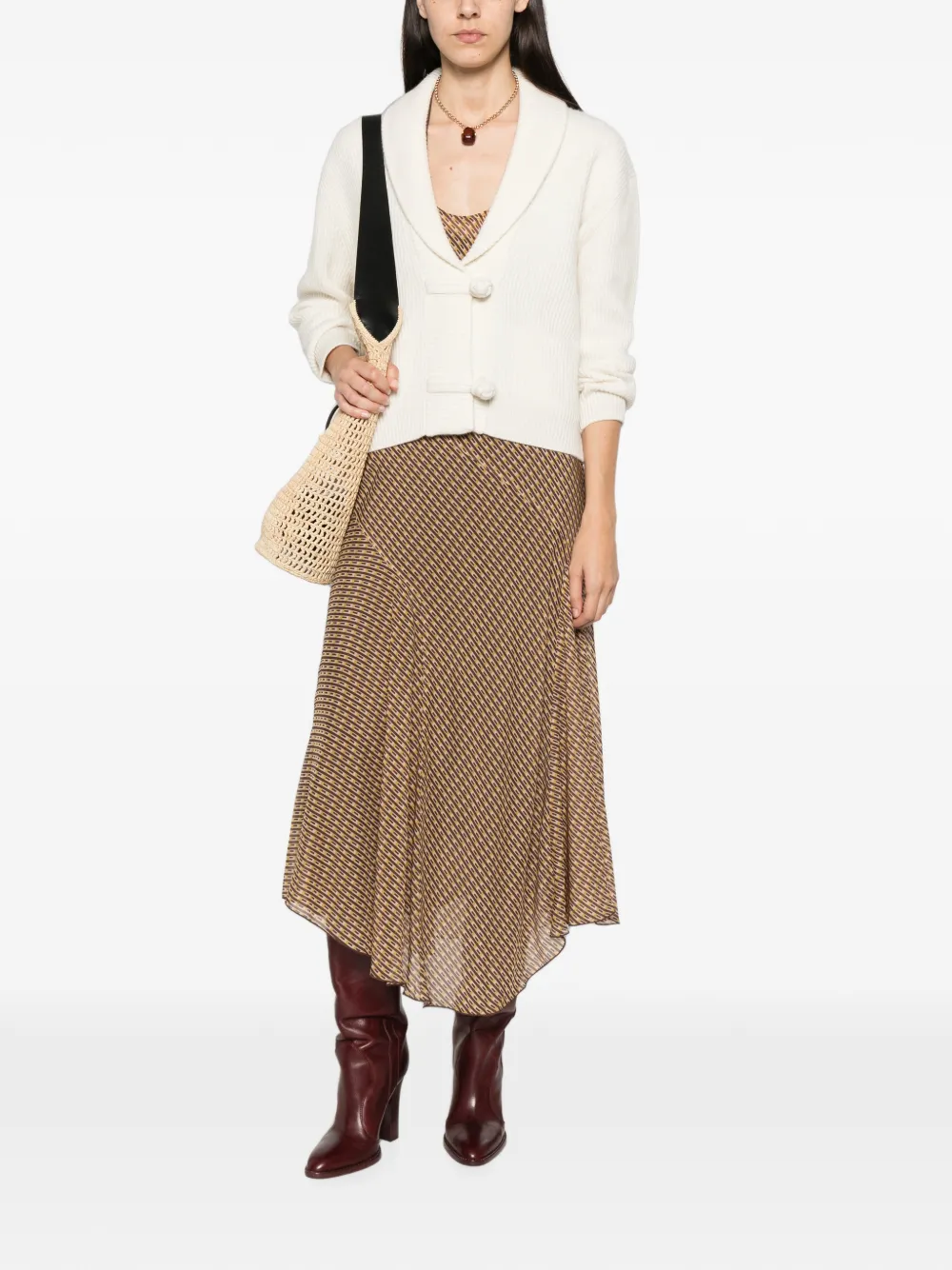 Forte Vest met sjaalkraag Beige