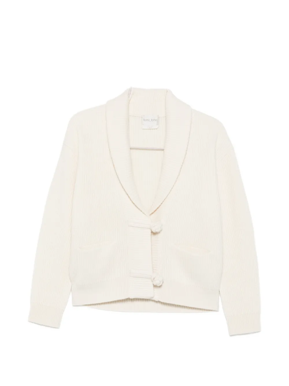 Forte Forte ribbed-knit shawl-collar cardigan - Neutrals
