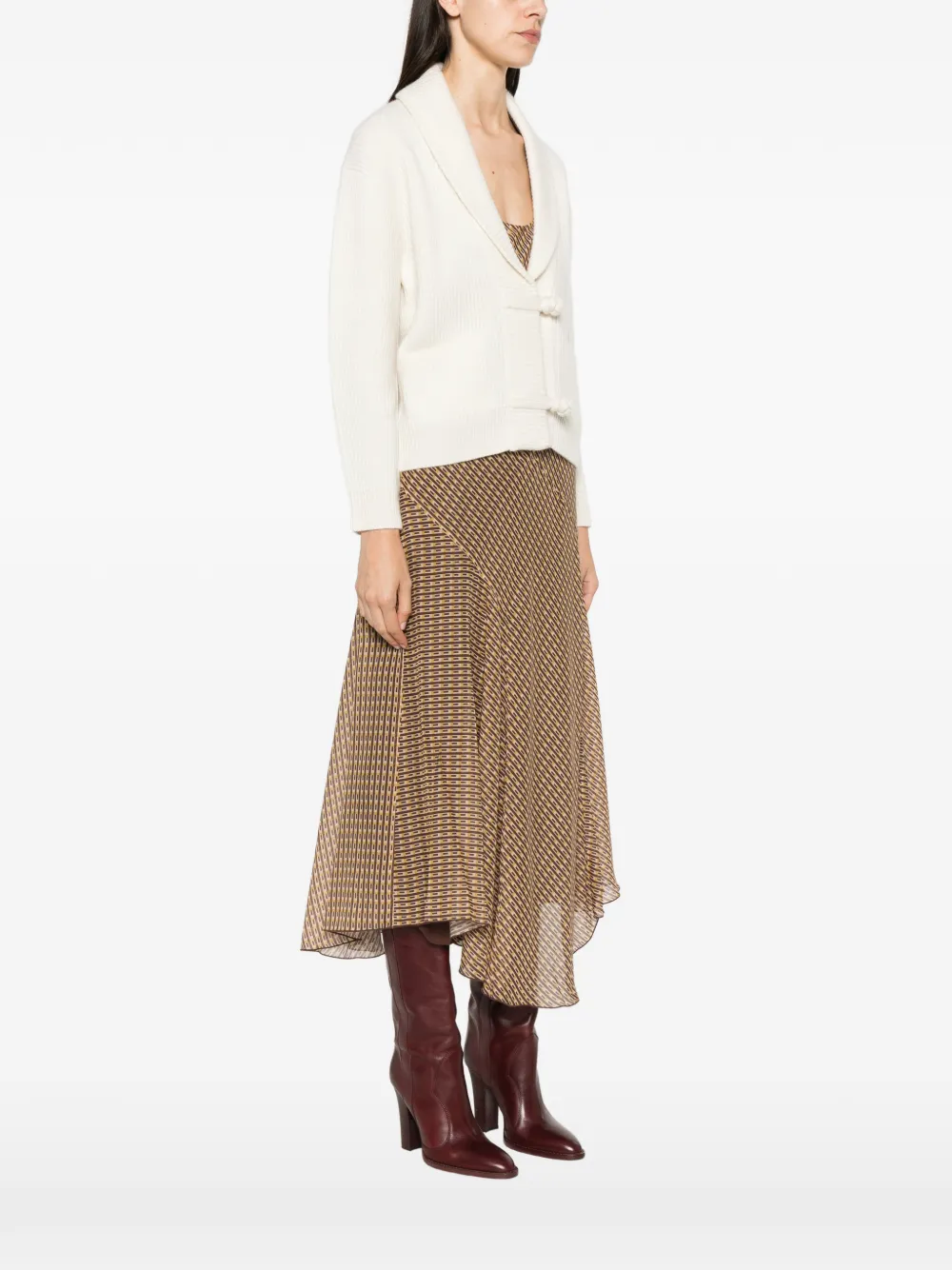 Forte Vest met sjaalkraag Beige