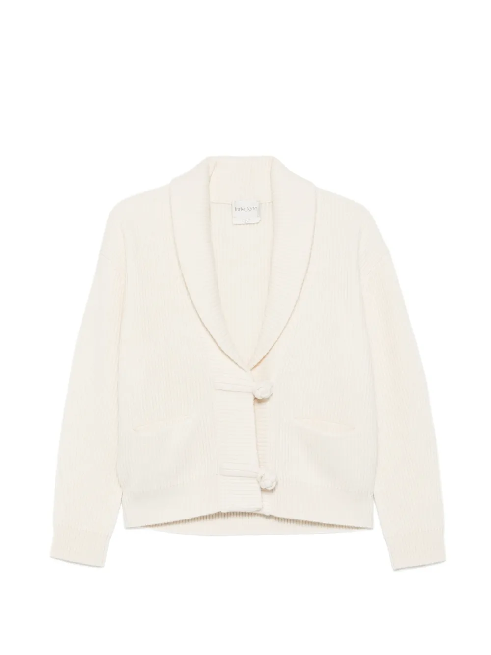 Forte Forte ribbed-knit shawl-collar cardigan - Nude