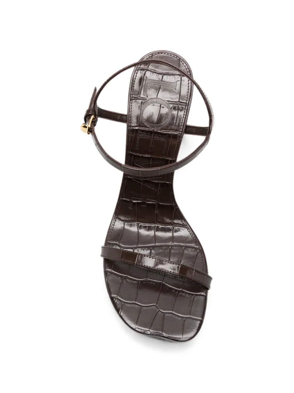 LOEWE crocodile-effect heeled sandals Bruin