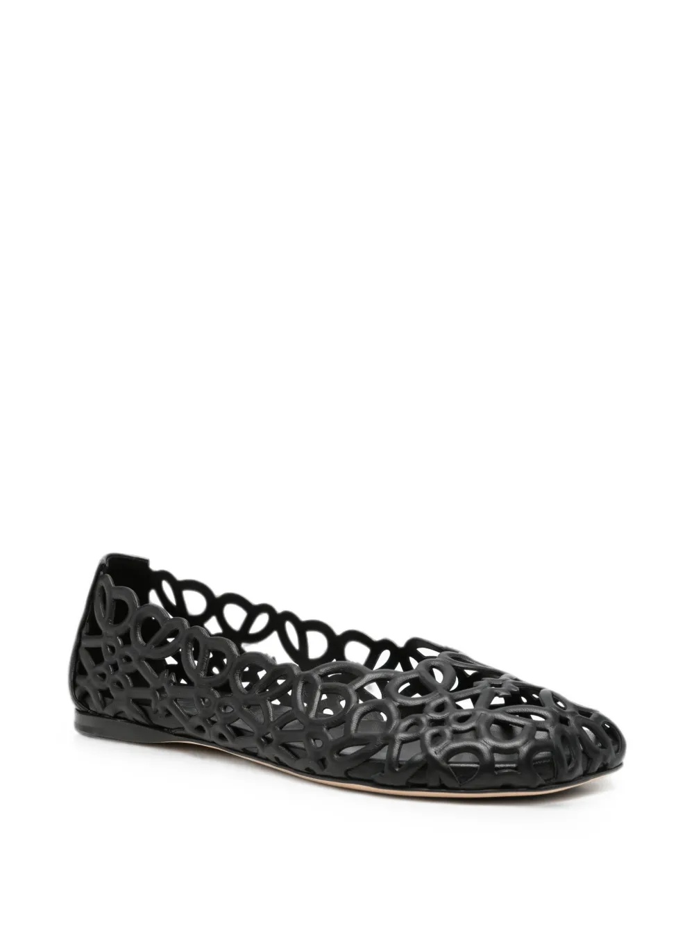 LOEWE Anagram cut-out ballet flats Zwart