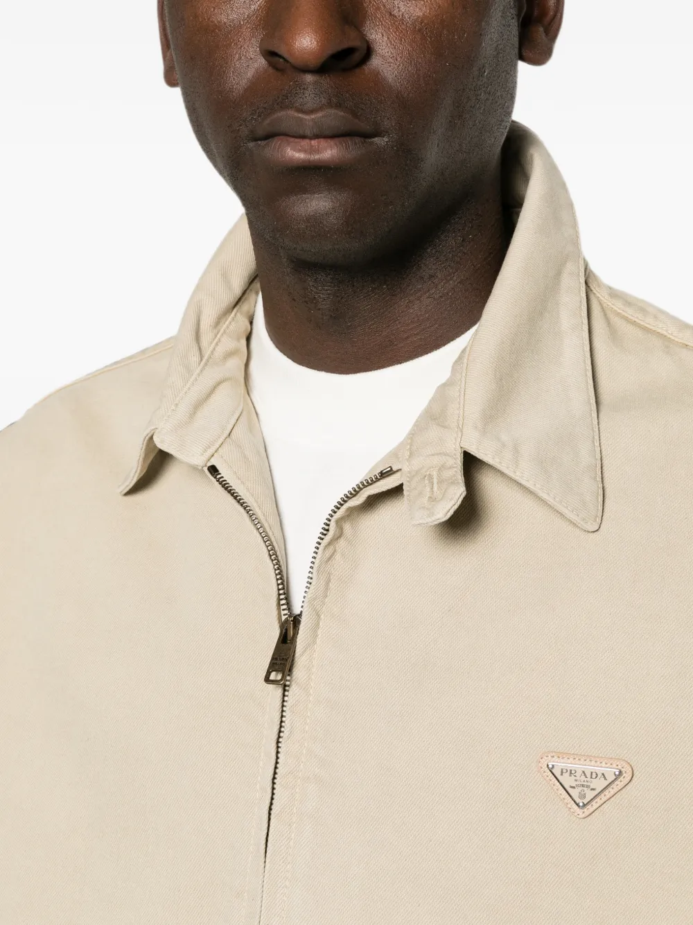 Prada Old denim bomberjack Beige