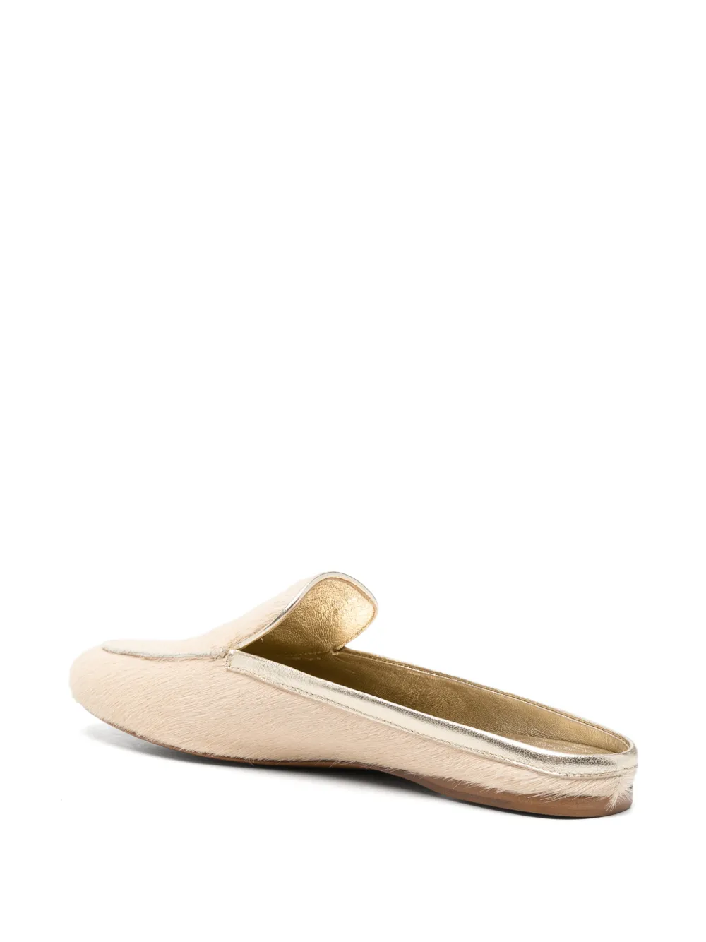 Forte almond-toe flat mules Beige