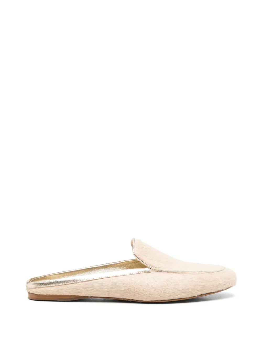 Forte almond-toe flat mules Beige