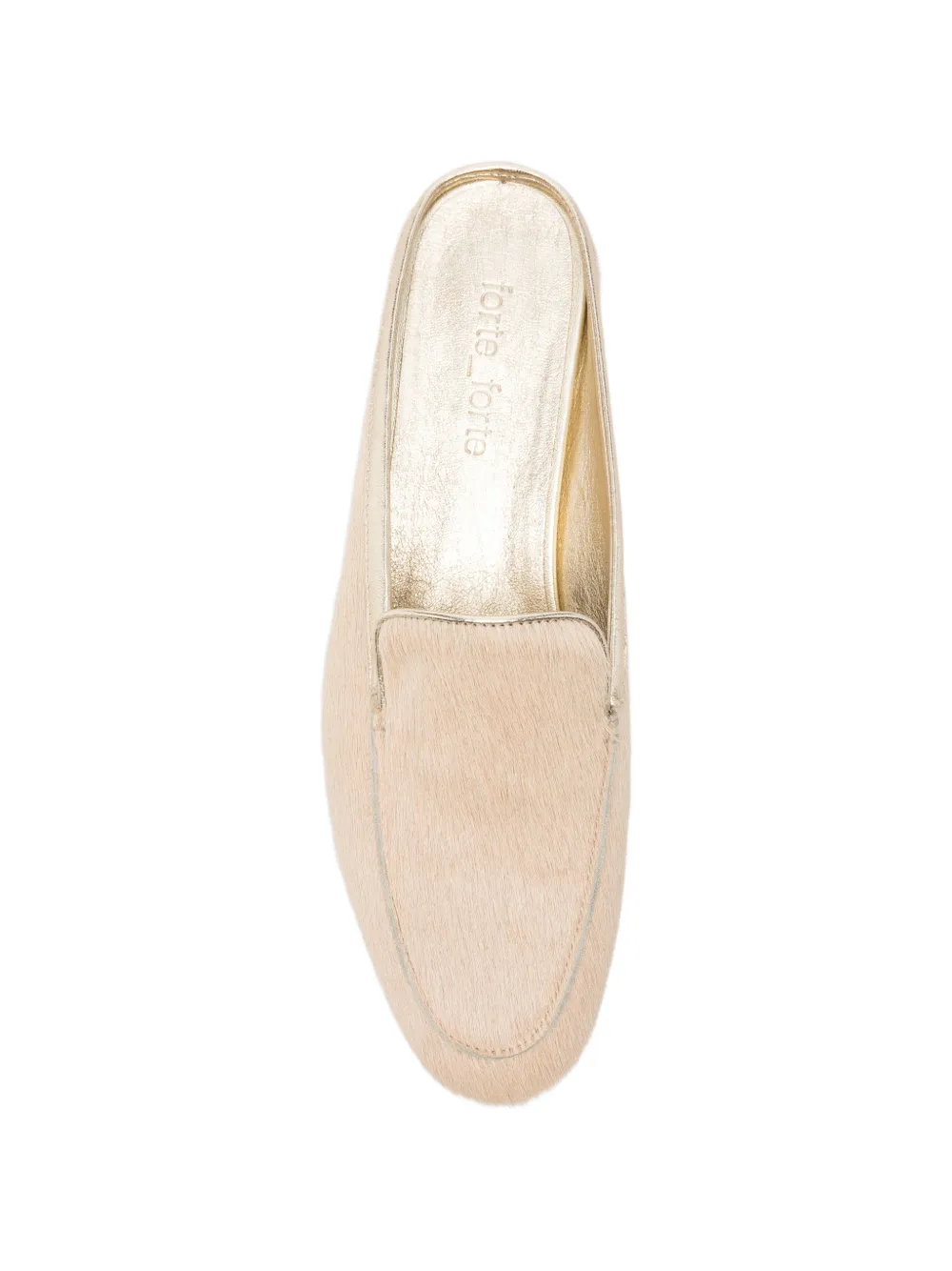 Forte almond-toe flat mules Beige
