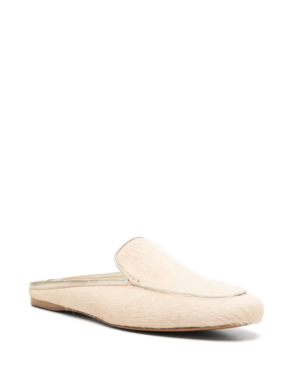 Forte almond-toe flat mules Beige