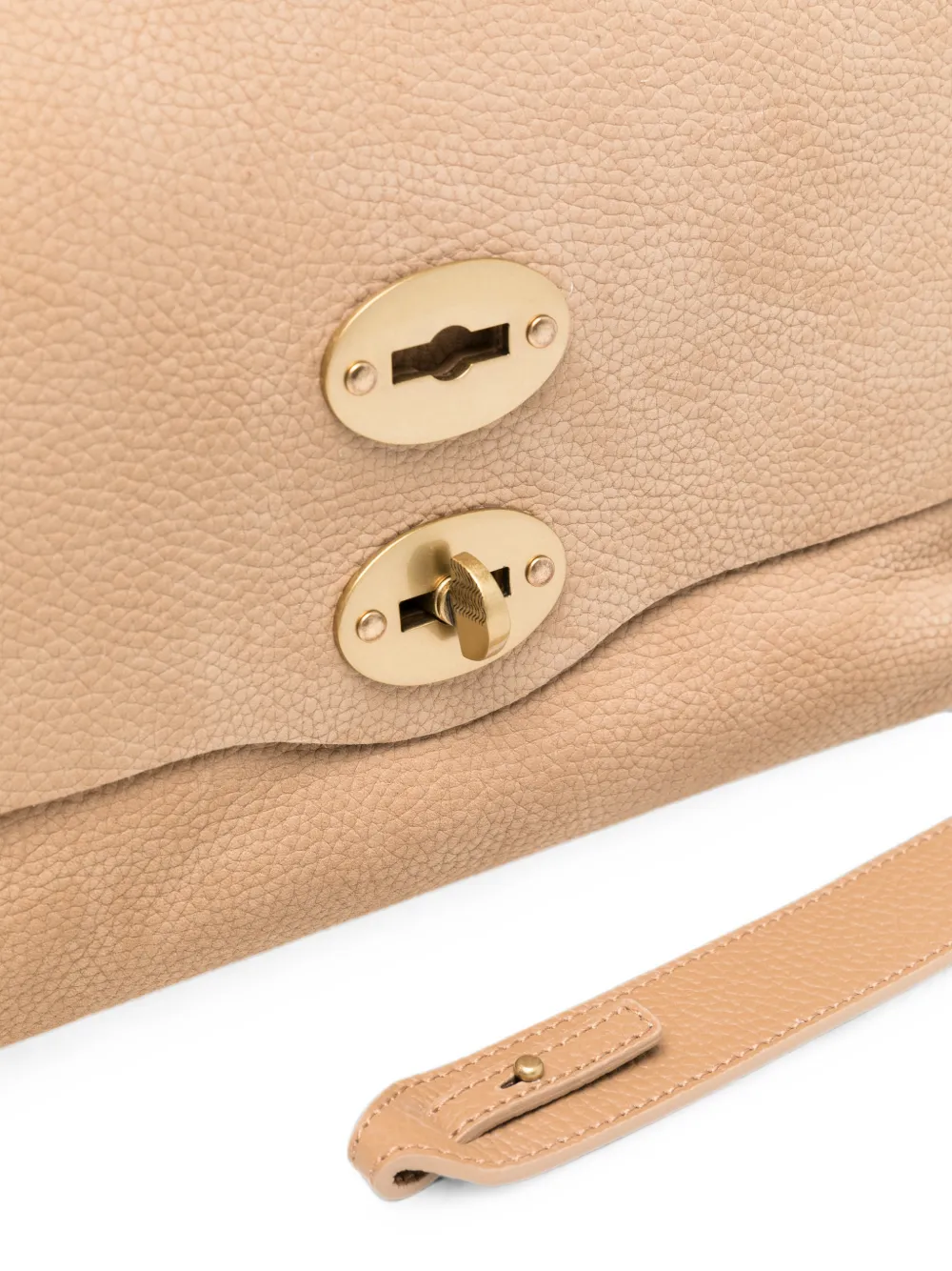 Zanellato Postina Jones leren shopper verfraaid met studs Beige