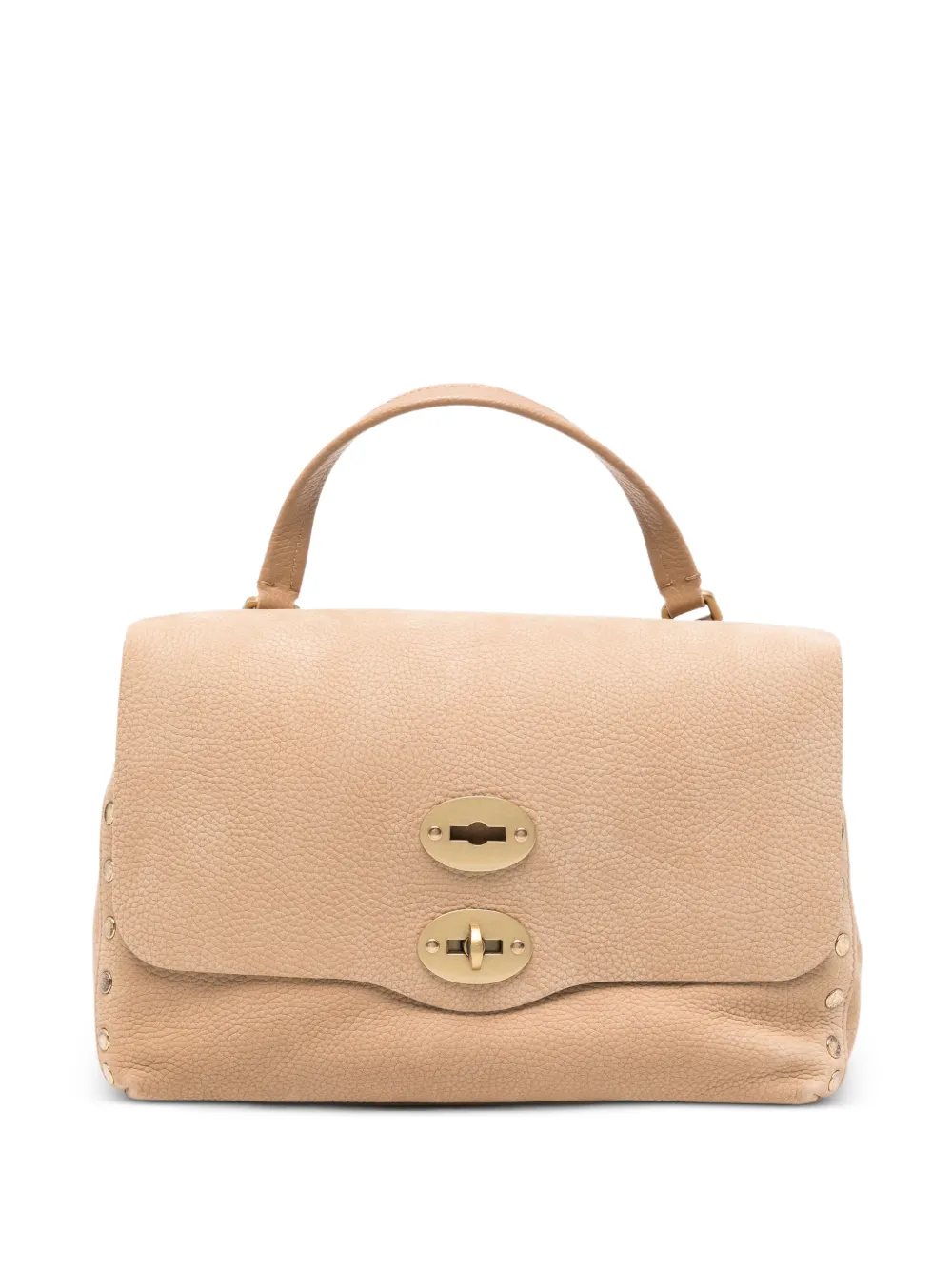 Zanellato Postina Jones stud-embellished leather tote bag - Toni neutri