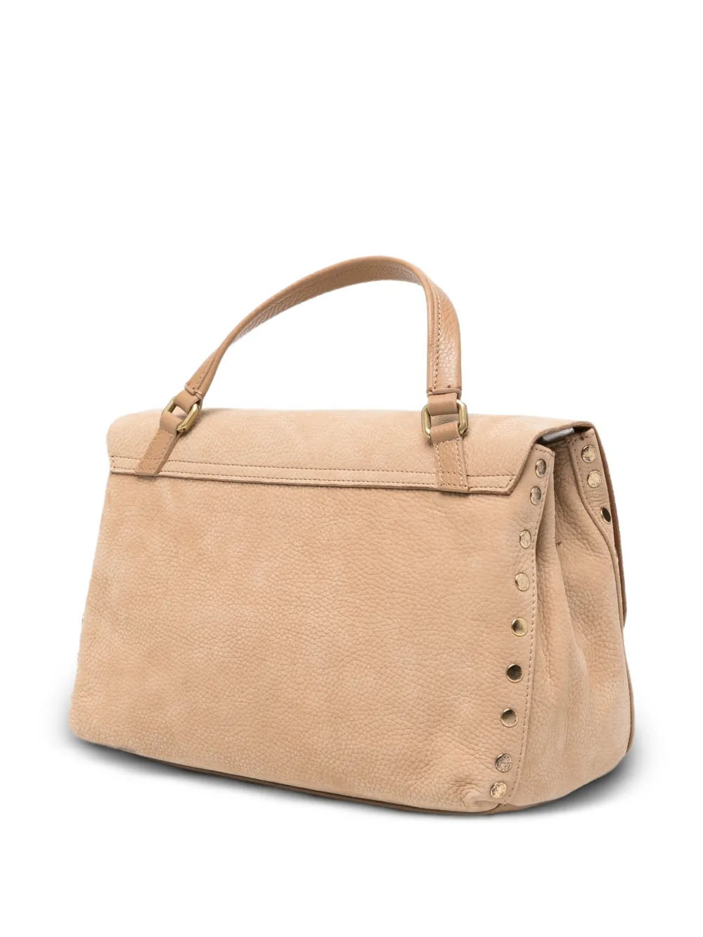Zanellato Postina Jones leren shopper verfraaid met studs Beige