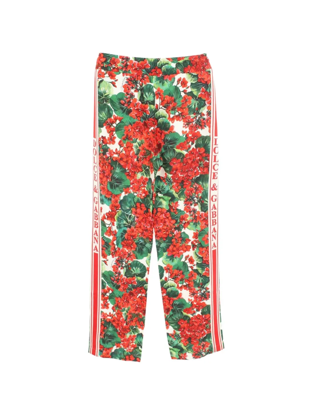 Dolce & Gabbana Pre-Owned 2010s floral-print side-stripe trousers - Rosso