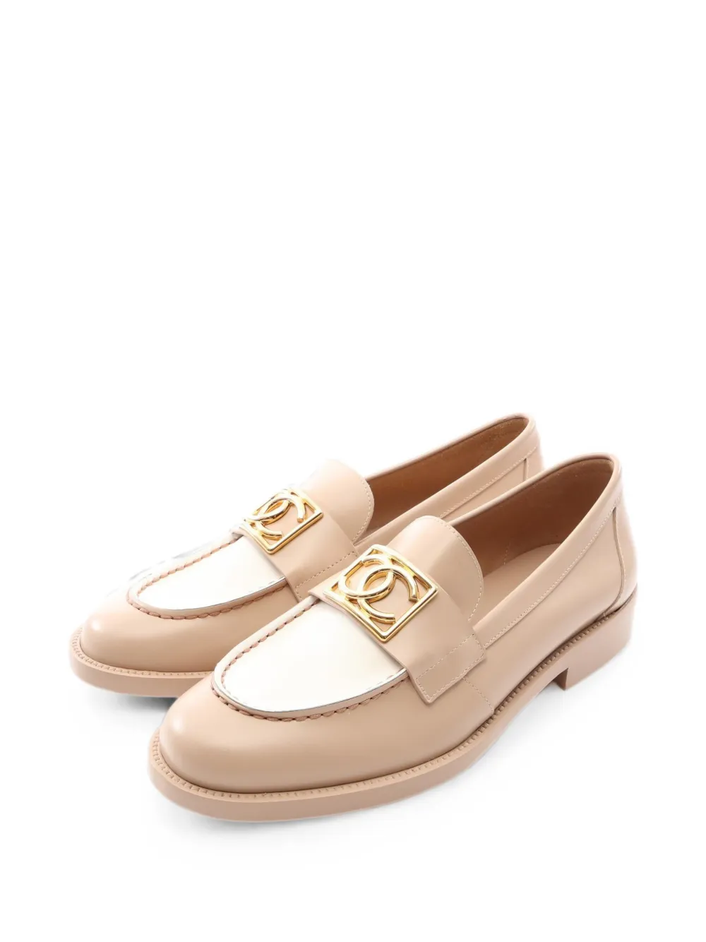 CHANEL Pre-Owned 1986-1988 Coco Mark loafers - Neutrals